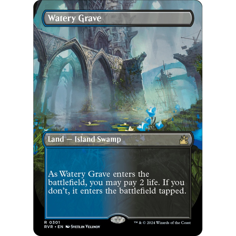 Watery Grave (Borderless) [Ravnica Remastered]