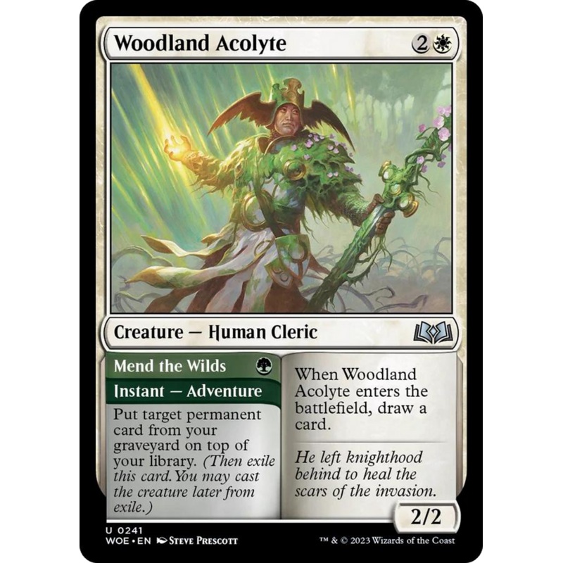Woodland Acolyte // Mend the Wilds [Wilds of Eldraine]