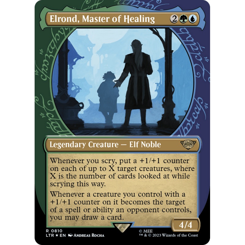 Elrond, Master of Healing (Showcase) (Surge Foil) [The Lord of the Rings: Tales of Middle-Earth]