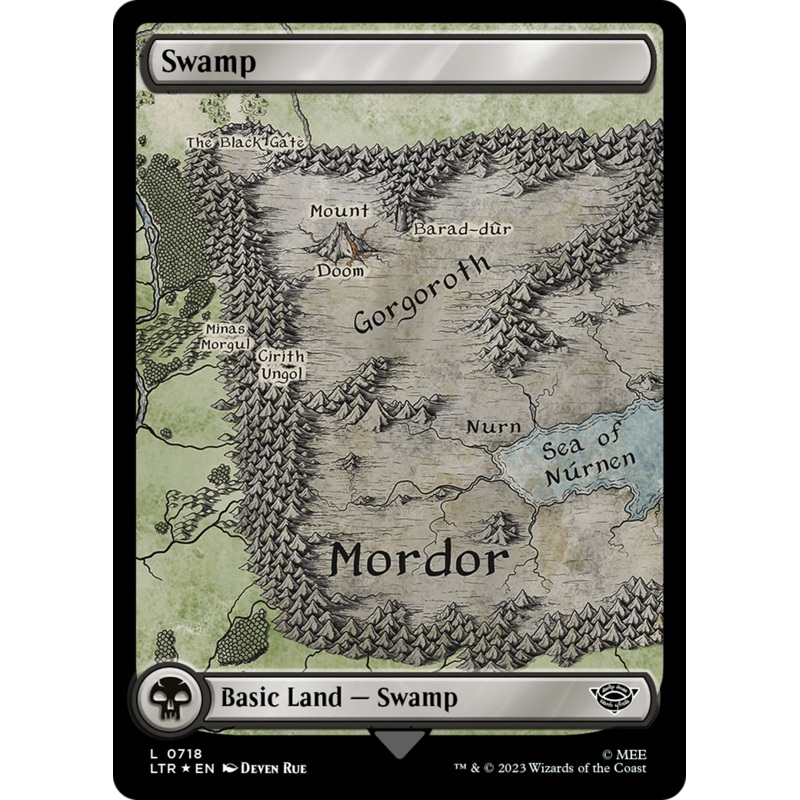 Swamp (0718) (Surge Foil) [The Lord of the Rings: Tales of Middle-Earth]