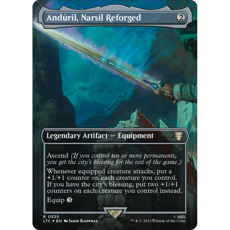 Anduril, Narsil Reforged (Borderless) (Surge Foil) [The Lord of the Rings: Tales of Middle-Earth Commander]