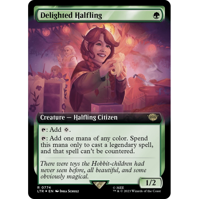 Delighted Halfling (Extended Art) (Surge Foil) [The Lord of the Rings: Tales of Middle-Earth]