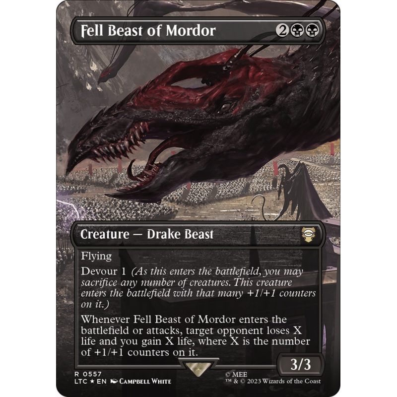 Fell Beast of Mordor (Borderless) (Surge Foil) [The Lord of the Rings: Tales of Middle-Earth Commander]