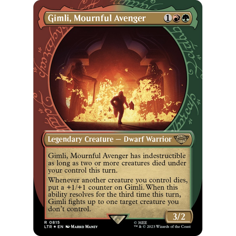 Gimli, Mournful Avenger (Showcase) (Surge Foil) [The Lord of the Rings: Tales of Middle-Earth]
