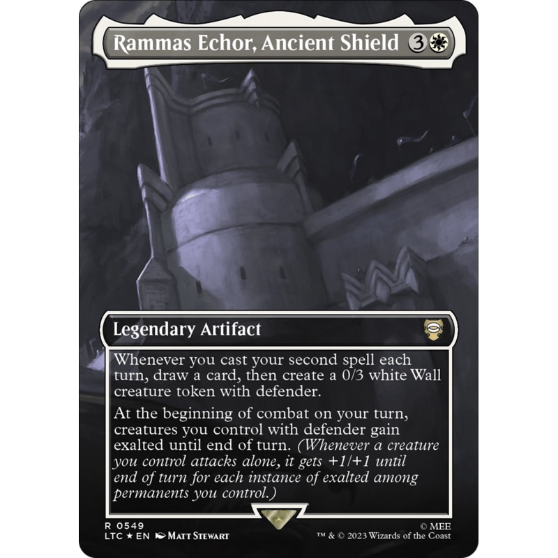 Rammas Echor, Ancient Shield (Borderless) (Surge Foil) [The Lord of the Rings: Tales of Middle-Earth Commander]