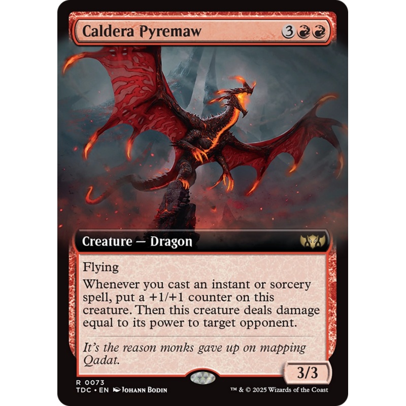Caldera Pyremaw (Extended Art) [Tarkir: Dragonstorm Commander]