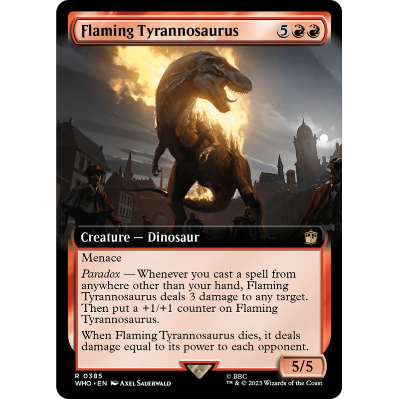 Flaming Tyrannosaurus (Extended Art) [Doctor Who]