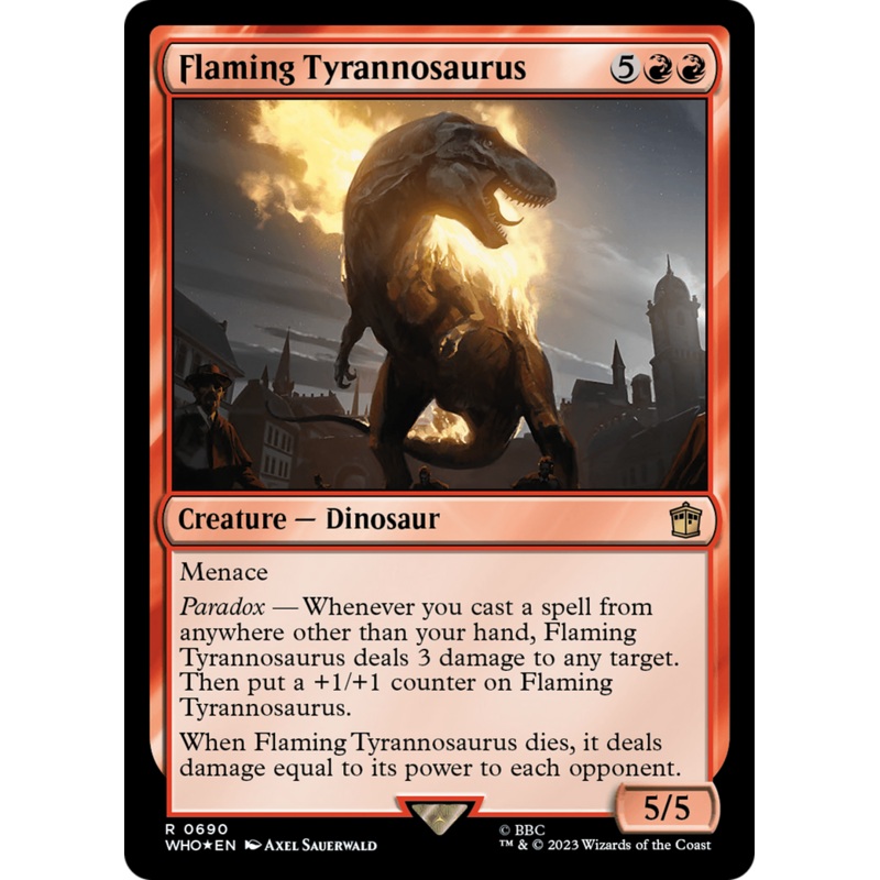 Flaming Tyrannosaurus (Surge Foil) [Doctor Who]