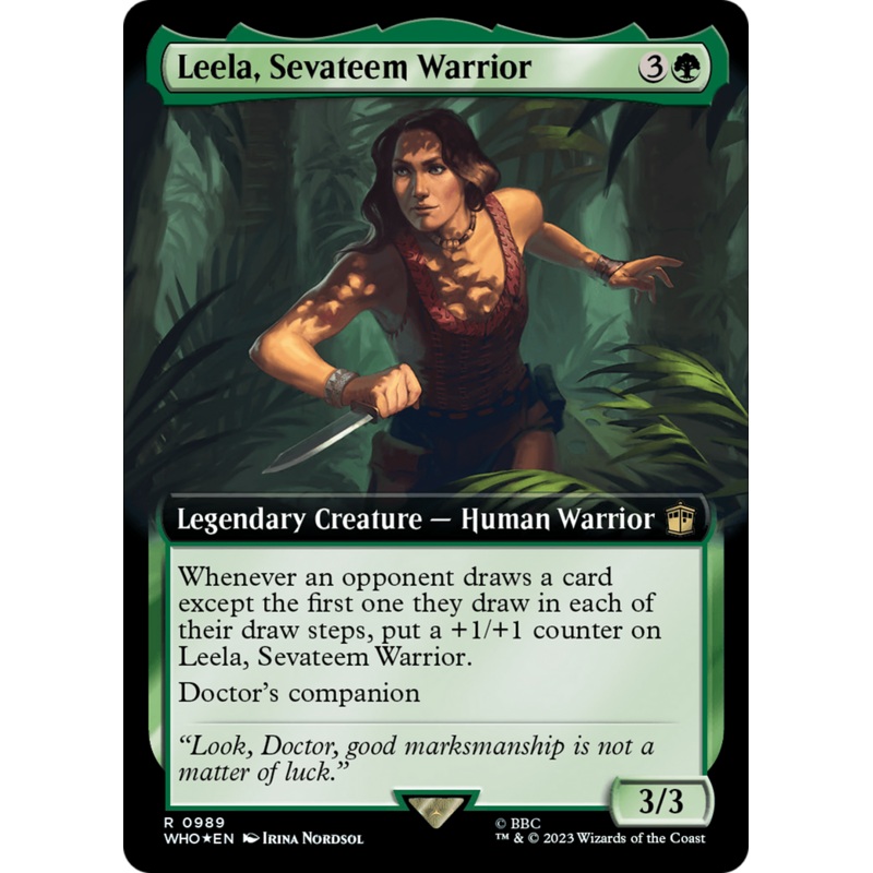 Leela, Sevateem Warrior (Extended Art) (Surge Foil) [Doctor Who]