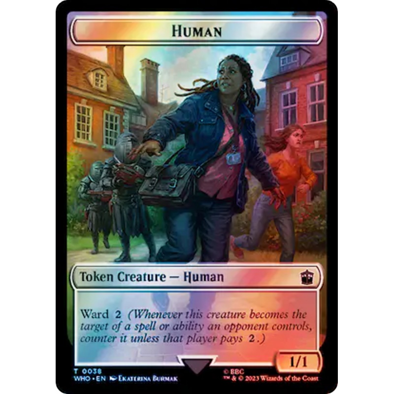Human (0038) // Mutant Double-Sided Token (Surge Foil) [Doctor Who Tokens]