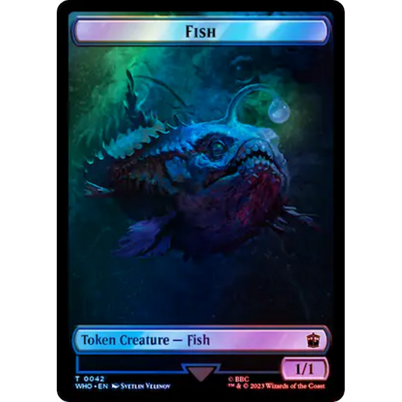 Fish // Mark of the Rani Double-Sided Token (Surge Foil) [Doctor Who Tokens]