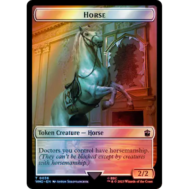 Horse // Alien Salamander Double-Sided Token (Surge Foil) [Doctor Who Tokens]