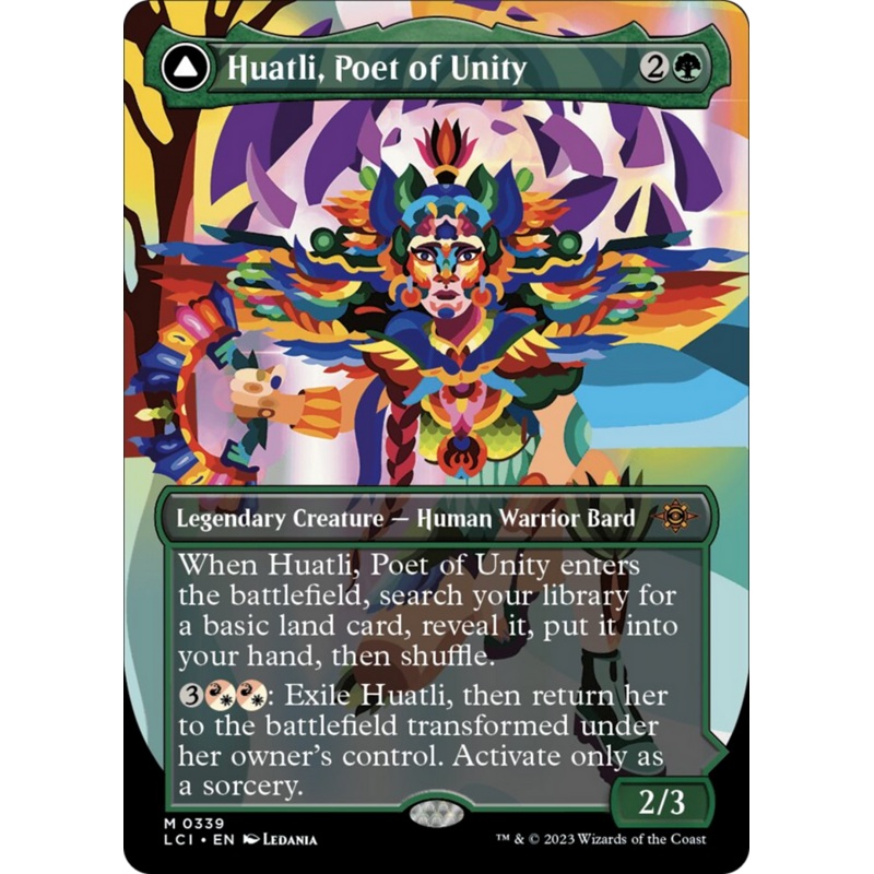 Huatli, Poet of Unity // Roar of the Fifth People (Borderless) [The Lost Caverns of Ixalan]