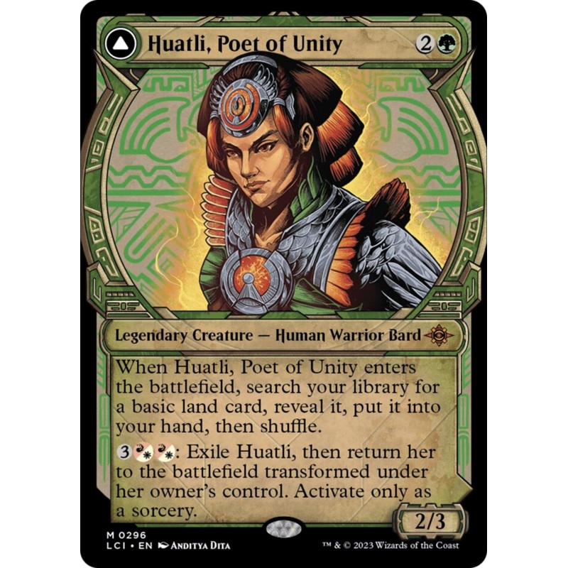 Huatli, Poet of Unity // Roar of the Fifth People (Showcase) [The Lost Caverns of Ixalan]