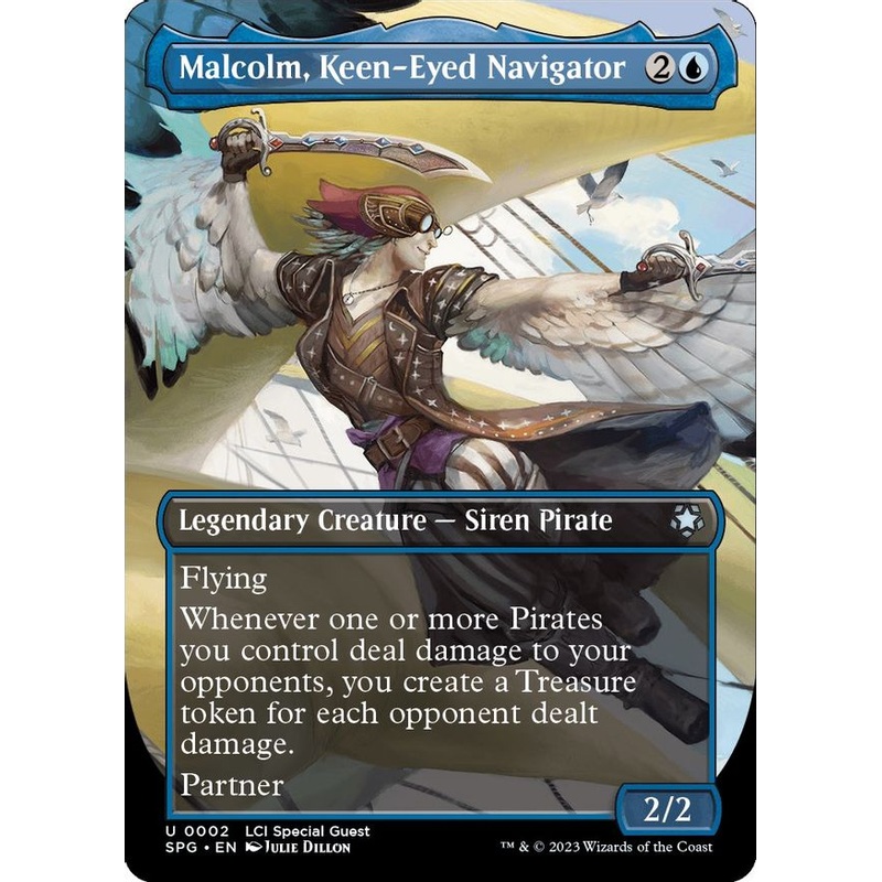 Malcolm, Keen-Eyed Navigator (Borderless) [The Lost Caverns of Ixalan Special Guests]