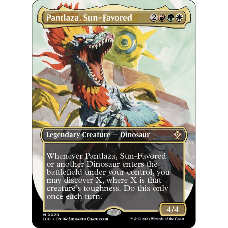 Pantlaza, Sun-Favored (Borderless) [The Lost Caverns of Ixalan Commander]