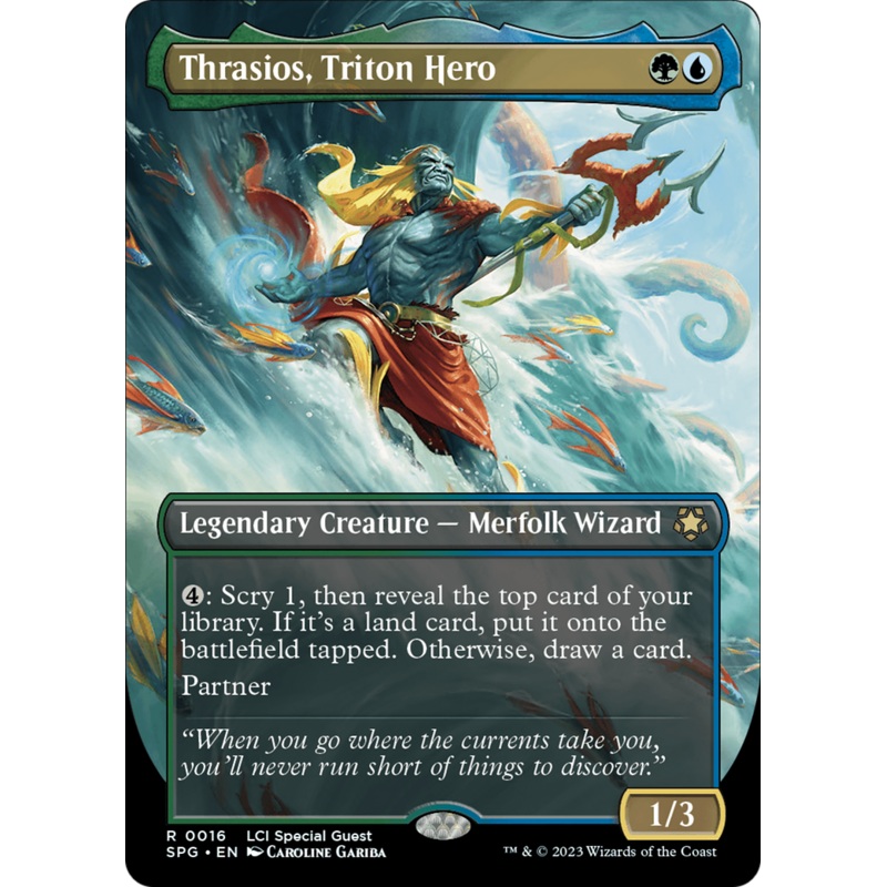 Thrasios, Triton Hero (Borderless) [The Lost Caverns of Ixalan Special Guests]