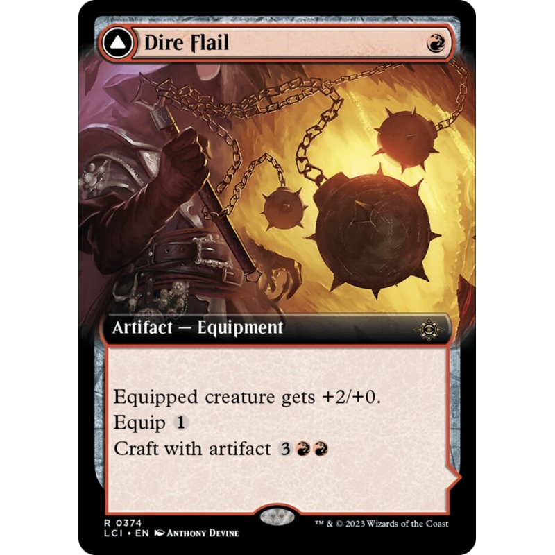 Dire Flail (Extended Art) [The Lost Caverns of Ixalan]