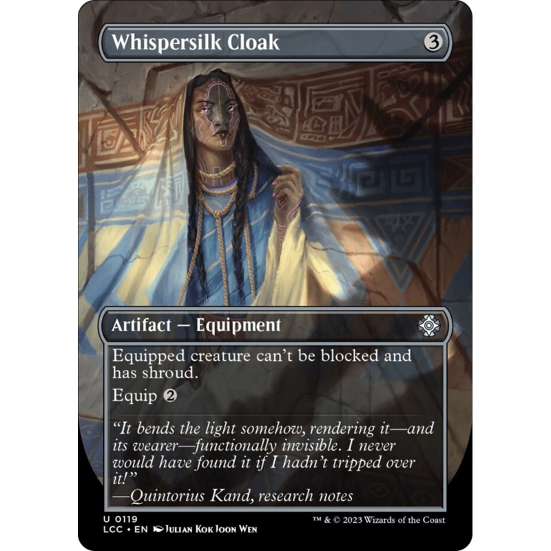 Whispersilk Cloak (Borderless) [The Lost Caverns of Ixalan Commander]