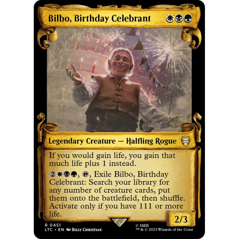 Bilbo, Birthday Celebrant [The Lord of the Rings: Tales of Middle-Earth Commander Showcase Scrolls]
