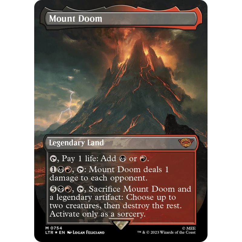 Mount Doom (Borderless) (Surge Foil) [The Lord of the Rings: Tales of Middle-Earth]