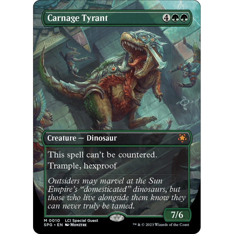 Carnage Tyrant (Borderless) [The Lost Caverns of Ixalan Special Guests]