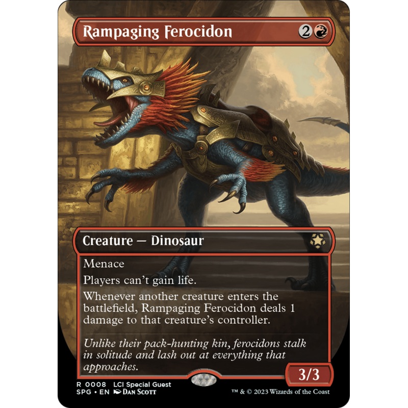 Rampaging Ferocidon (Borderless) [The Lost Caverns of Ixalan Special Guests]