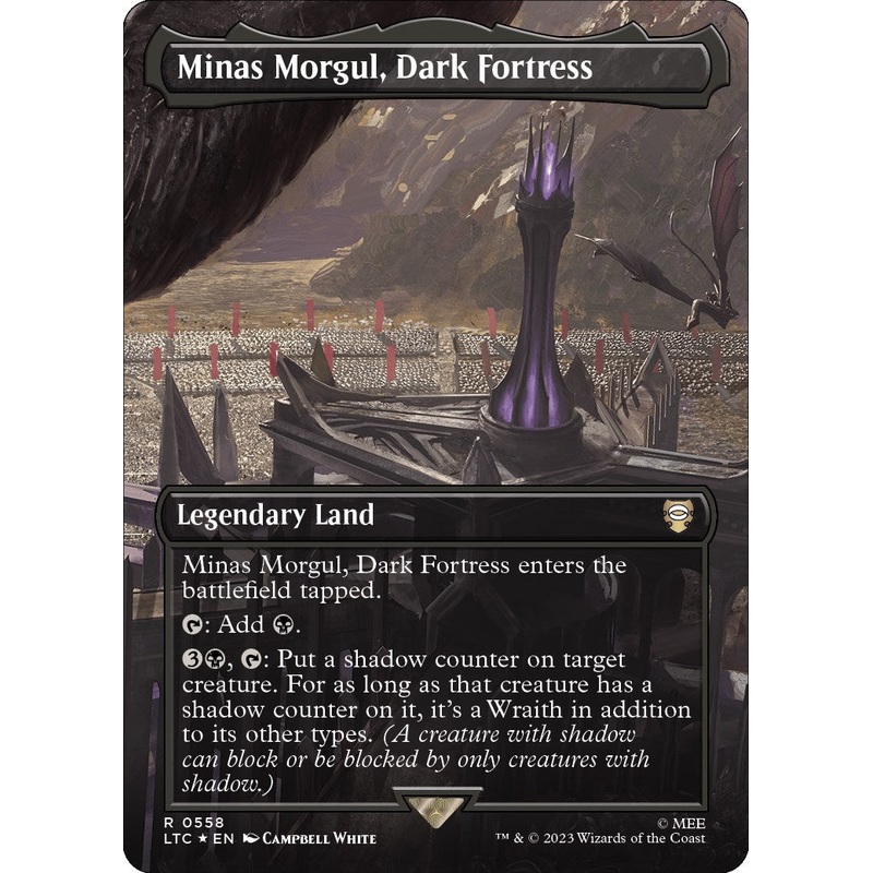Minas Morgul, Dark Fortress (Borderless) (Surge Foil) [The Lord of the Rings: Tales of Middle-Earth Commander]