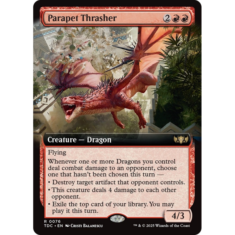 Parapet Thrasher (Extended Art) [Tarkir: Dragonstorm Commander]