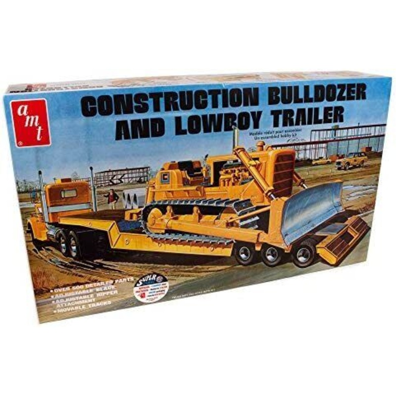 AMT 1218/06 1/25 Construction Bulldozer & Lowboy Trailer