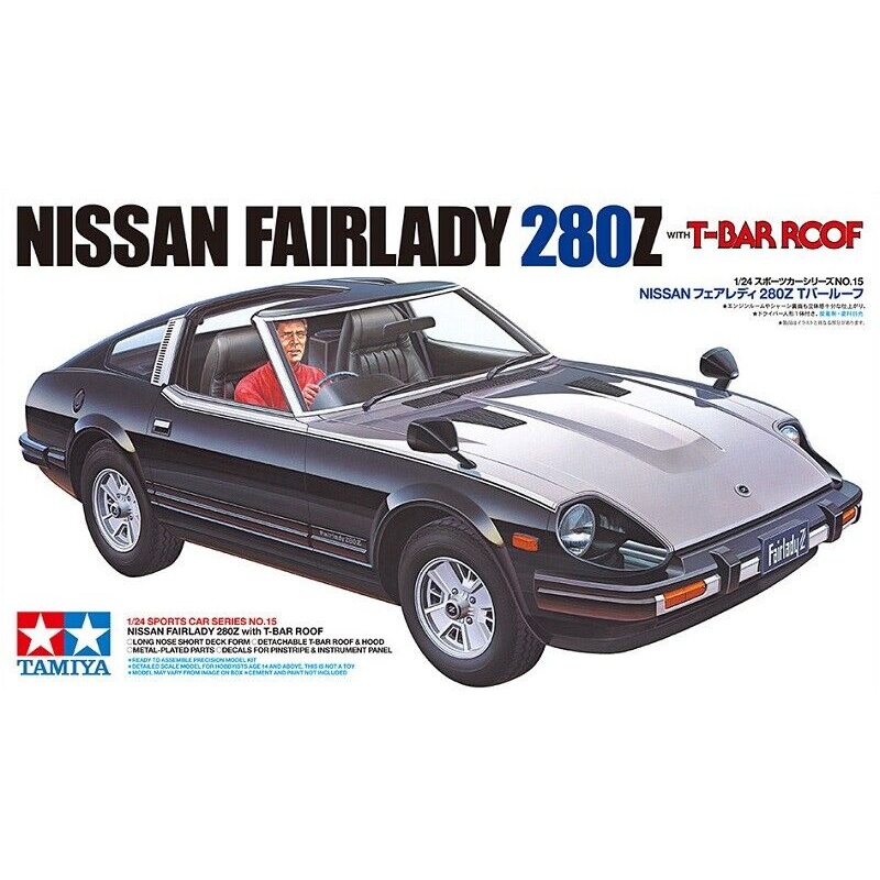 TAMIYA 24015 1/24 Nissan Fairlady Datsun 280Z Plastic Model Kit, w/ T-Bar Roof