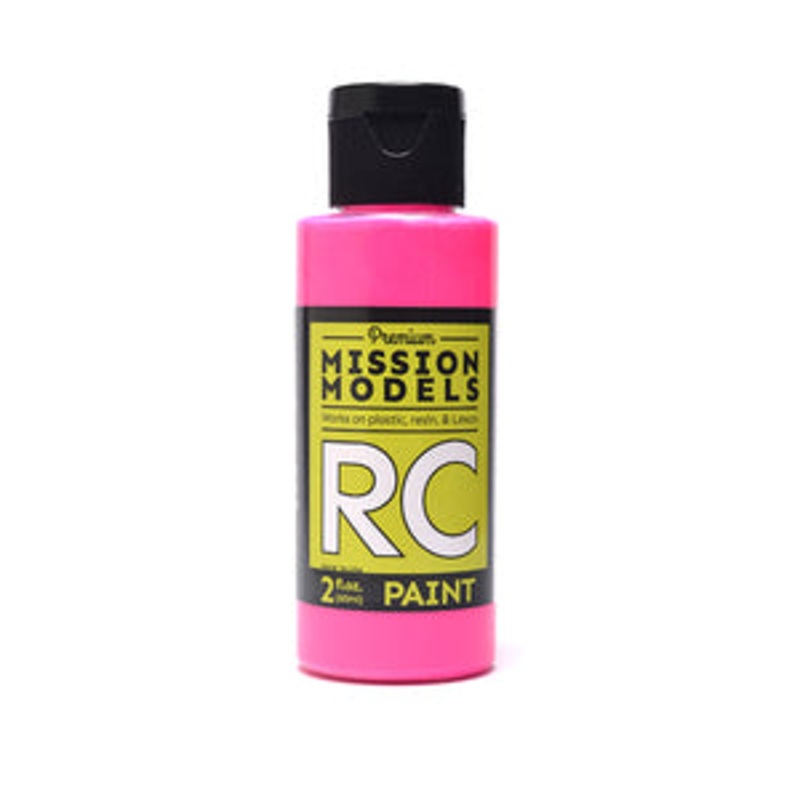 MISSION MODELS MMRC-051 Water-based RC Paint, 2 oz Bottle, Fluorescent Racing Pink