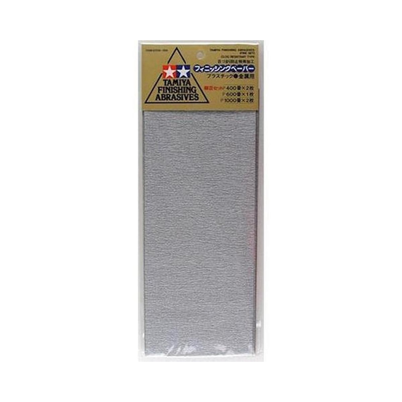 TAMIYA 87010 Finishing Abrasives Set Fine (P400x2, P600x1, P1000x2)
