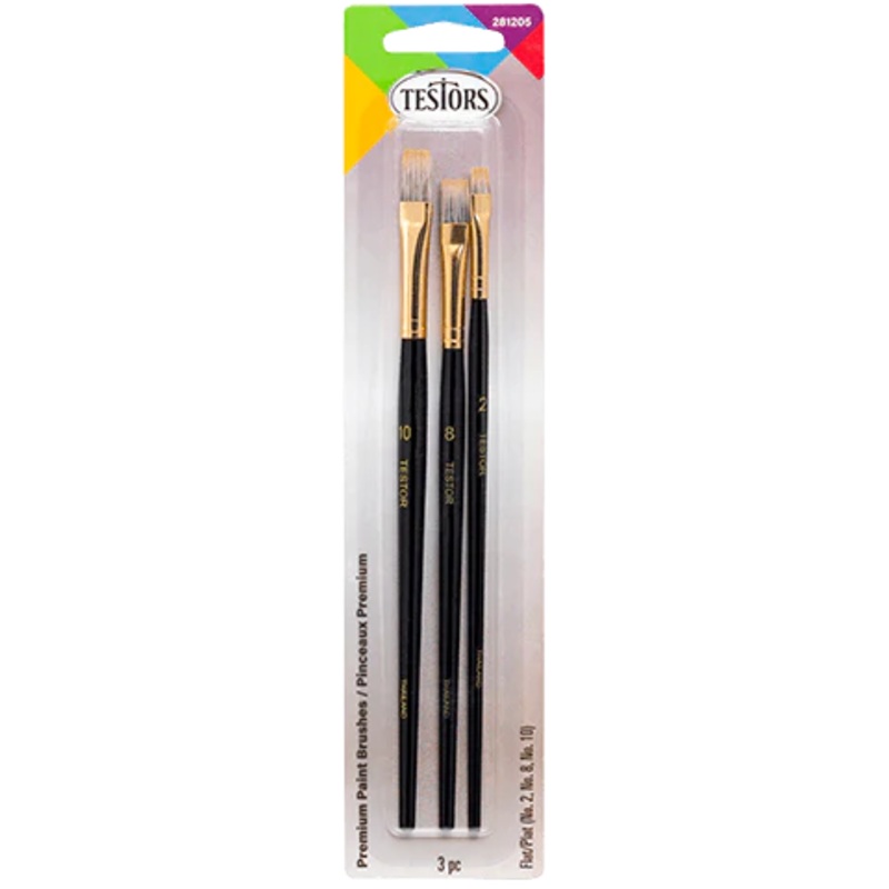 TESTORS 281205 3 Piece Premium Flat Brush Set