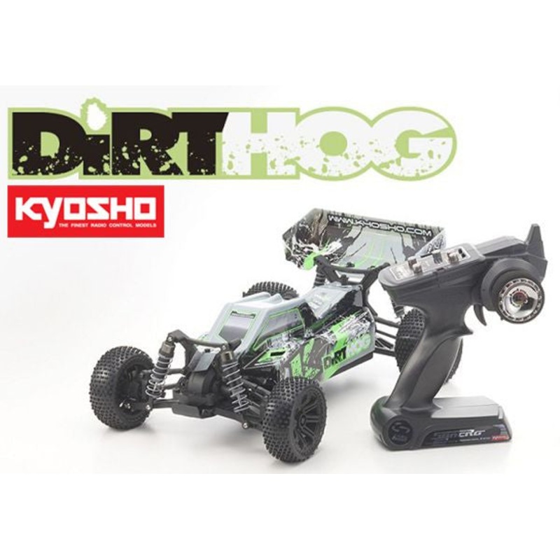 KYOSHO 30993T2B Dirt Hog 1/10th 4WD Electric Off Road Buggy w/2.4GHz, Battery & Charger (Green)