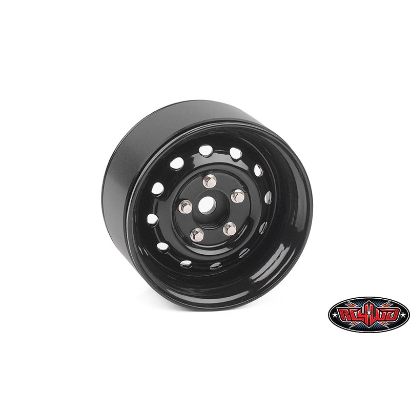 RC4WD Z-W0340 Heritage Edition Stamped Steel 1.9 Wheels (Black) (4)