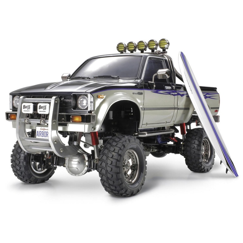 TAMIYA 58397 Toyota Hilux High-Lift Electric 4X4 Scale Truck Kit w/3-Speed & Surfboard