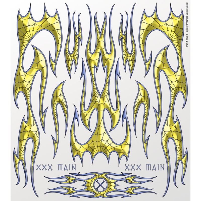 XXX MAIN H004 Spider Phlames (Flames) Large Decal
