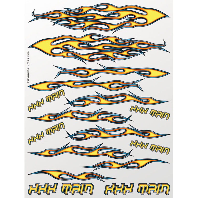 XXX MAIN S027 Flammable Sticker Sheet