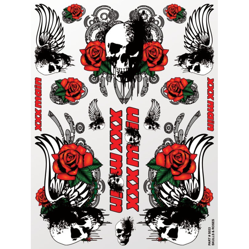 XXX MAIN S033 Skulls & Roses Sticker Sheet