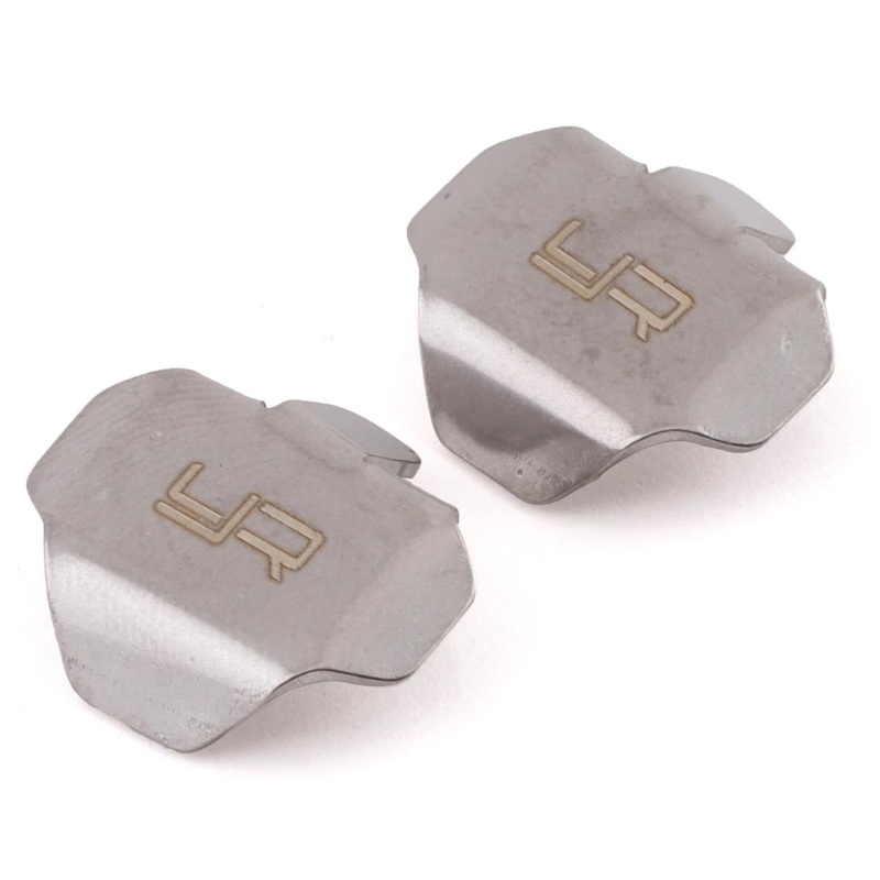 YEAH RACING AXSC-028 SCX24 Stainless Steel Differential Skidplate Protectors (2)