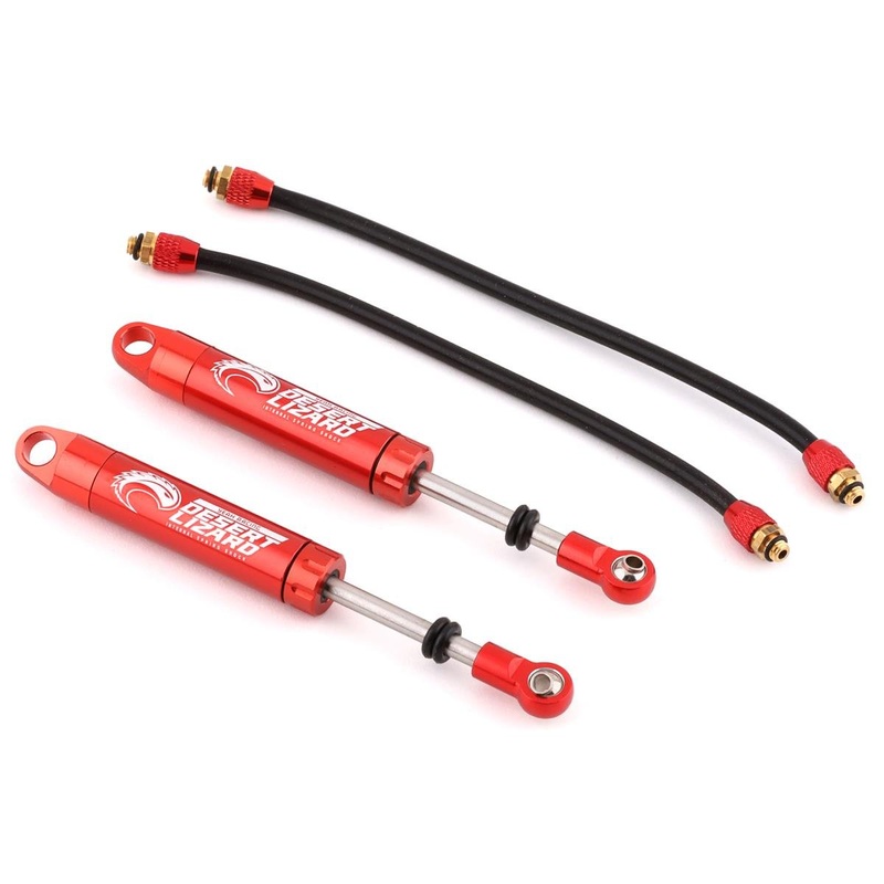 YEAH RACING DDP-100RD Desert Lizard Piggyback Shocks w/Reservoir (Red) (2) (100mm)