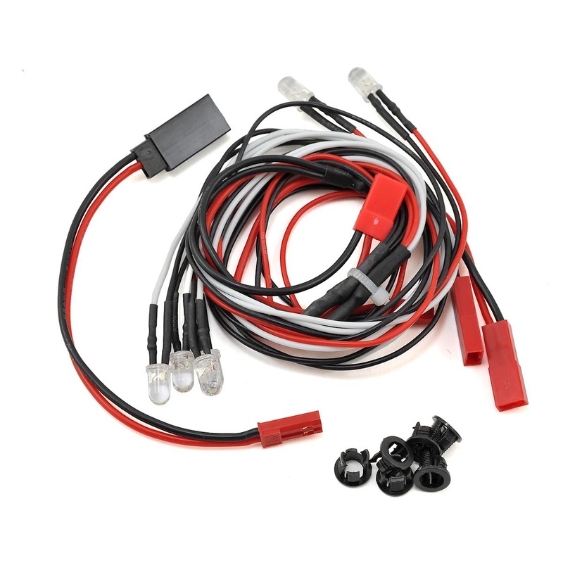 YEAH RACING LK-0001WT 6v Ultra Bright LED Light Kit w/Light Holders, 5mm white (4), 5mm red (2)