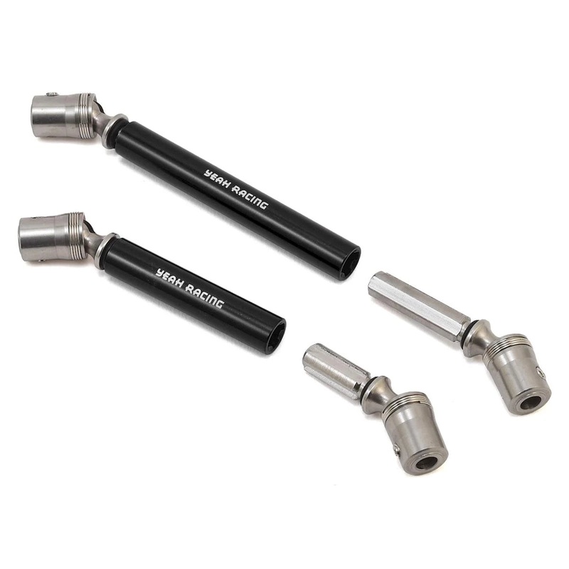 YEAH RACING TRX4-015BK Traxxas TRX-4 Stainless Steel Front & Rear Center Shaft (Black)