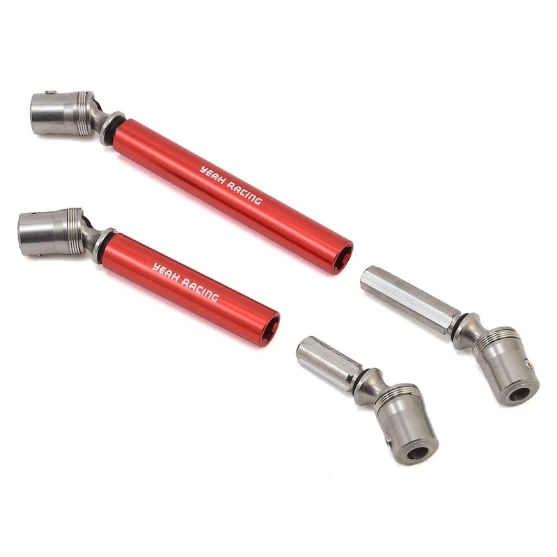 YEAH RACING TRX4-015RD Yeah Racing Traxxas TRX-4 Stainless Steel Front & Rear Center Shaft Set (Red)