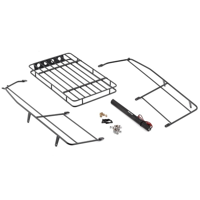 YEAH RACING TRX4-051 Traxxas TRX-4 Defender Metal Roll Cage w/Roof Rack & LED Light Bar