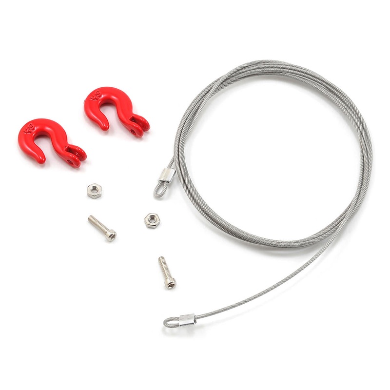 YEAH RACING YA-0373 1/10 Crawler Scale Steel Wire Rope Accessory w/Hooks