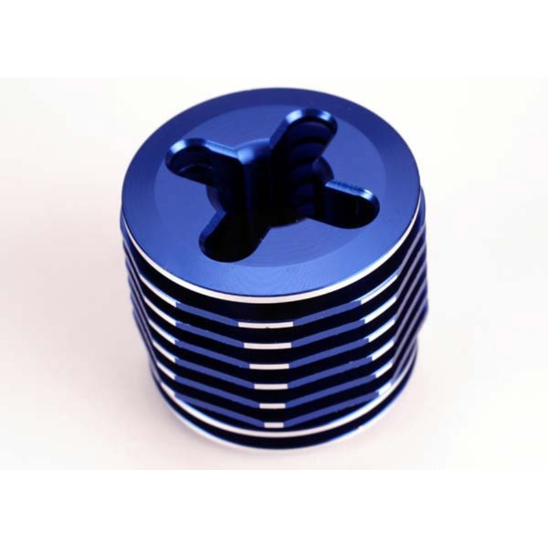 TRAXXAS 4032 Cooling head, pro (mach. alum.) (blue-anodized)