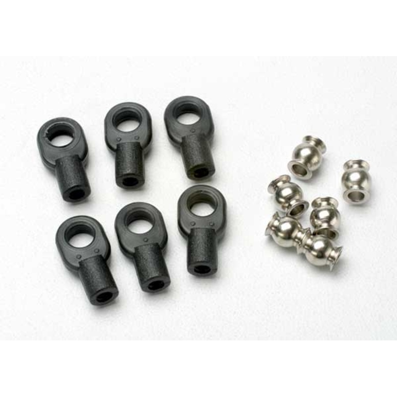 TRAXXAS 5349 Rod ends, small, with hollow balls (6) (for Revo steering linkage)
