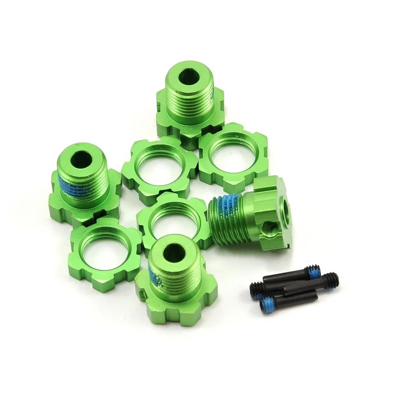 TRAXXAS 5353G Wheel nuts, splined, 17mm green-anodized (4) : 2WD SLASH, SLASH 4X4, STAMPEDE 2WD, STAMPEDE 4X4